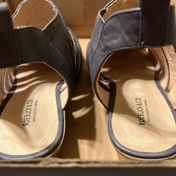 Ladies size 9 “booties”.  High ankle strap sandals blue gray. Lightly worn. - Picture 3 of 6